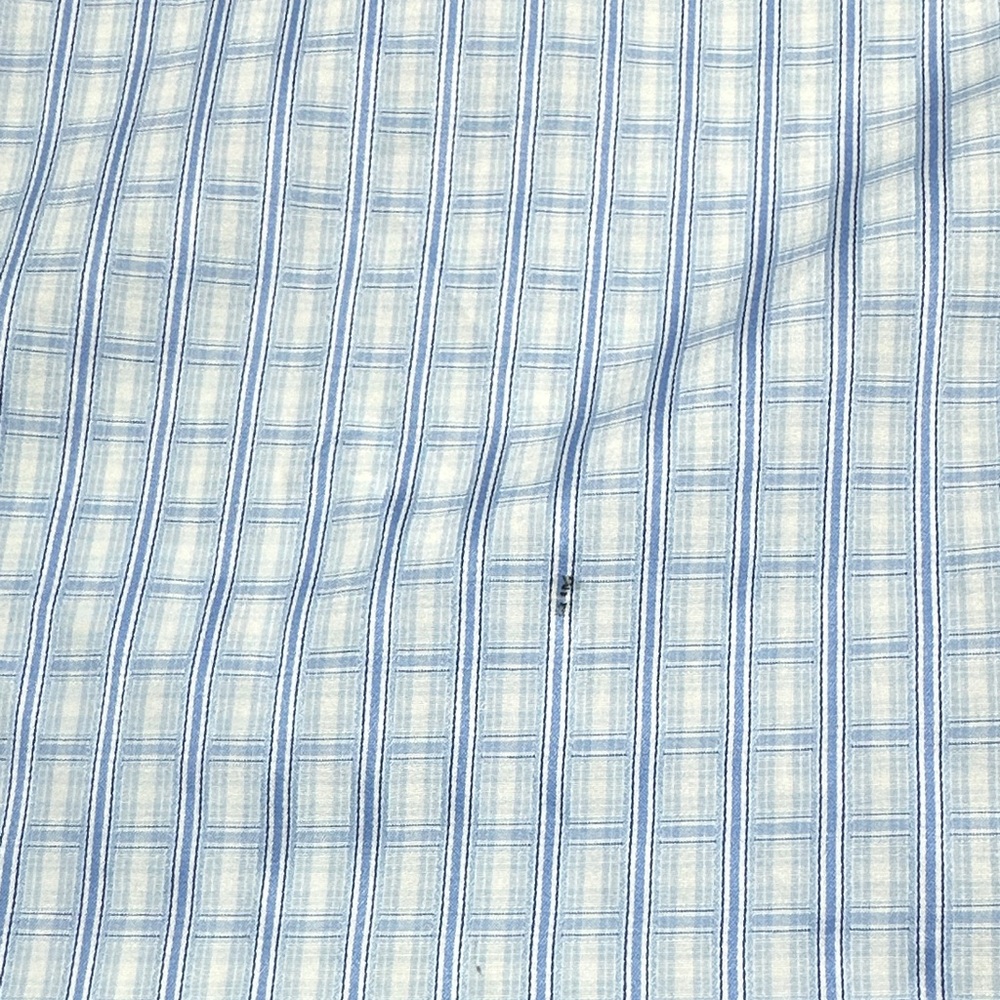Bugatchi Light Blue Plaid Button Down Large Shirt - image 7